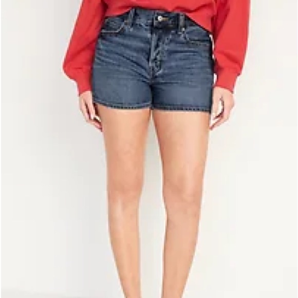 NWT OLD NAVY High-Waisted Button-Fly Slouchy Straight Non-Stretch Jean Short - Picture 2 of 5